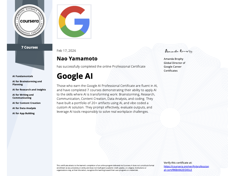 Google AI Specialization Certificate